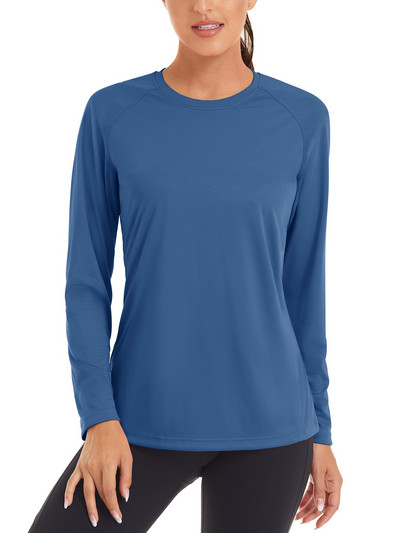 Dámske letné rýchloschnúce tričká TACVASEN s UV filtrom UPF 50+, výkonné, s UV ochranou, s dlhým rukávom a plaveckým topom.