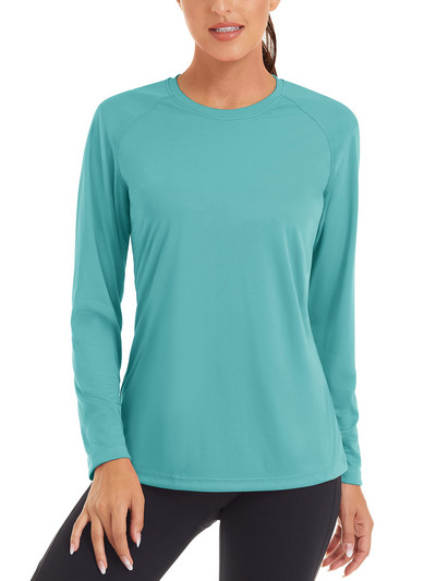 Dámske letné rýchloschnúce tričká TACVASEN s UV filtrom UPF 50+, výkonné, s UV ochranou, s dlhým rukávom a plaveckým topom.