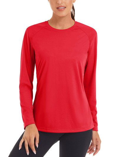 Dámske letné rýchloschnúce tričká TACVASEN s UV filtrom UPF 50+, výkonné, s UV ochranou, s dlhým rukávom a plaveckým topom.