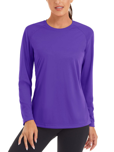 Dámske letné rýchloschnúce tričká TACVASEN s UV filtrom UPF 50+, výkonné, s UV ochranou, s dlhým rukávom a plaveckým topom.