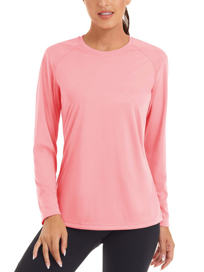 Dámske letné rýchloschnúce tričká TACVASEN s UV filtrom UPF 50+, výkonné, s UV ochranou, s dlhým rukávom a plaveckým topom.