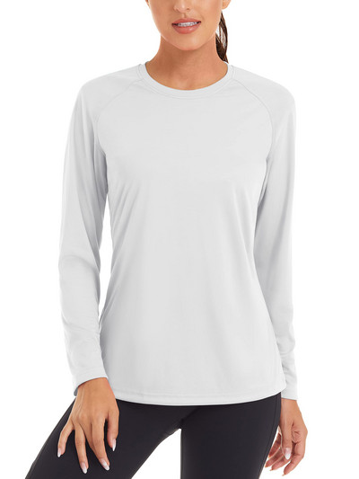 Dámske letné rýchloschnúce tričká TACVASEN s UV filtrom UPF 50+, výkonné, s UV ochranou, s dlhým rukávom a plaveckým topom.