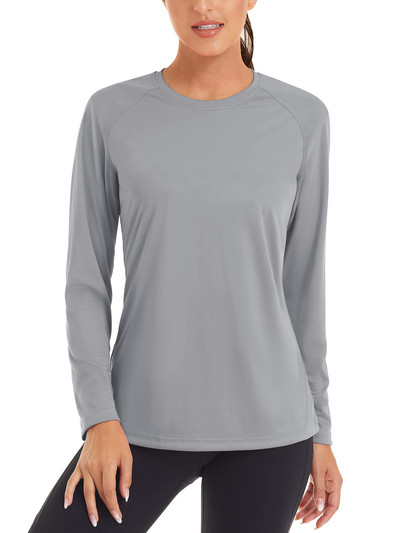 Dámske letné rýchloschnúce tričká TACVASEN s UV filtrom UPF 50+, výkonné, s UV ochranou, s dlhým rukávom a plaveckým topom.