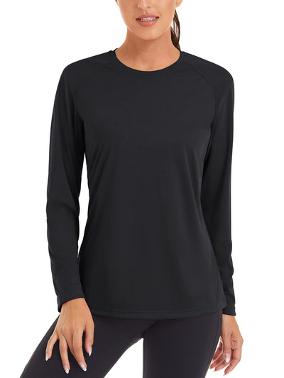 Dámske letné rýchloschnúce tričká TACVASEN s UV filtrom UPF 50+, výkonné, s UV ochranou, s dlhým rukávom a plaveckým topom.