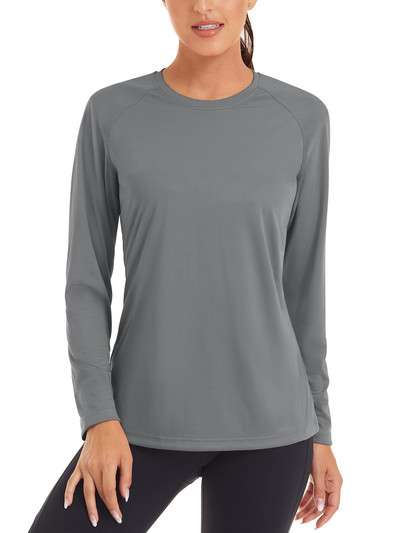 Dámske letné rýchloschnúce tričká TACVASEN s UV filtrom UPF 50+, výkonné, s UV ochranou, s dlhým rukávom a plaveckým topom.