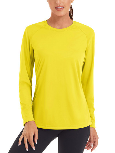 Dámske letné rýchloschnúce tričká TACVASEN s UV filtrom UPF 50+, výkonné, s UV ochranou, s dlhým rukávom a plaveckým topom.