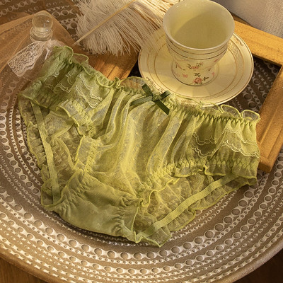 Chiloți sexy din dantelă pentru femei, drăguți cu buline, cu talie mijlocie, chiloți de dimensiuni mari, pentru fete, confortabili, respirabili