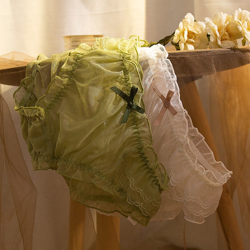 Chiloți sexy din dantelă pentru femei, drăguți cu buline, cu talie mijlocie, chiloți de dimensiuni mari, pentru fete, confortabili, respirabili