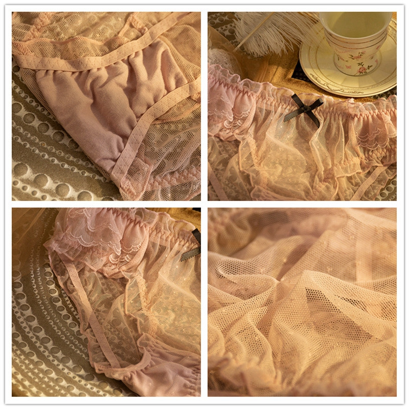 Chiloți sexy din dantelă pentru femei, drăguți cu buline, cu talie mijlocie, chiloți de dimensiuni mari, pentru fete, confortabili, respirabili