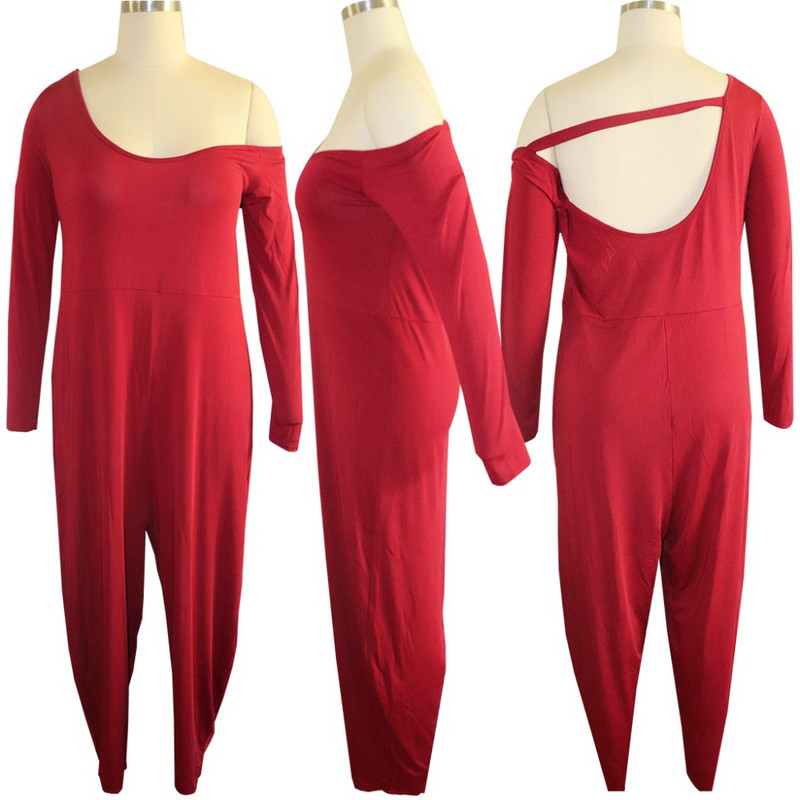 Kombinezon s harem hlačama na jedno rame i dugim rukavima Ženski jesenski seksi kombinirani kombinezon bez remena bez leđa