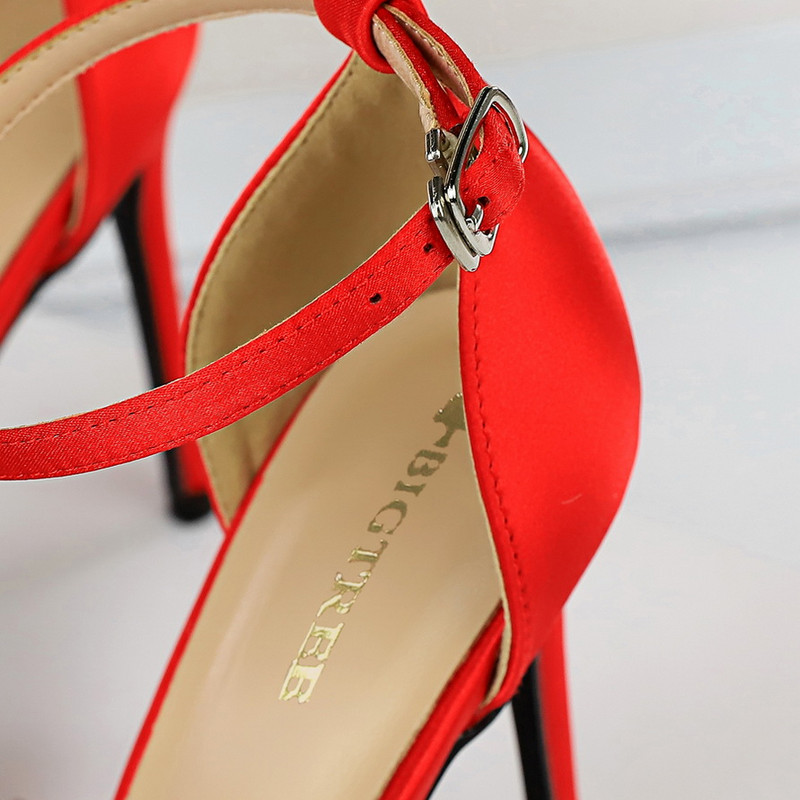 Bigtree Shoes Ženske cipele s visokom potpeticom 10 cm Seksi sandale Vjenčane cipele za mladenke Svilene svjetlucave cipele s petom Fetiš cipele na štiklu Plave 34-43