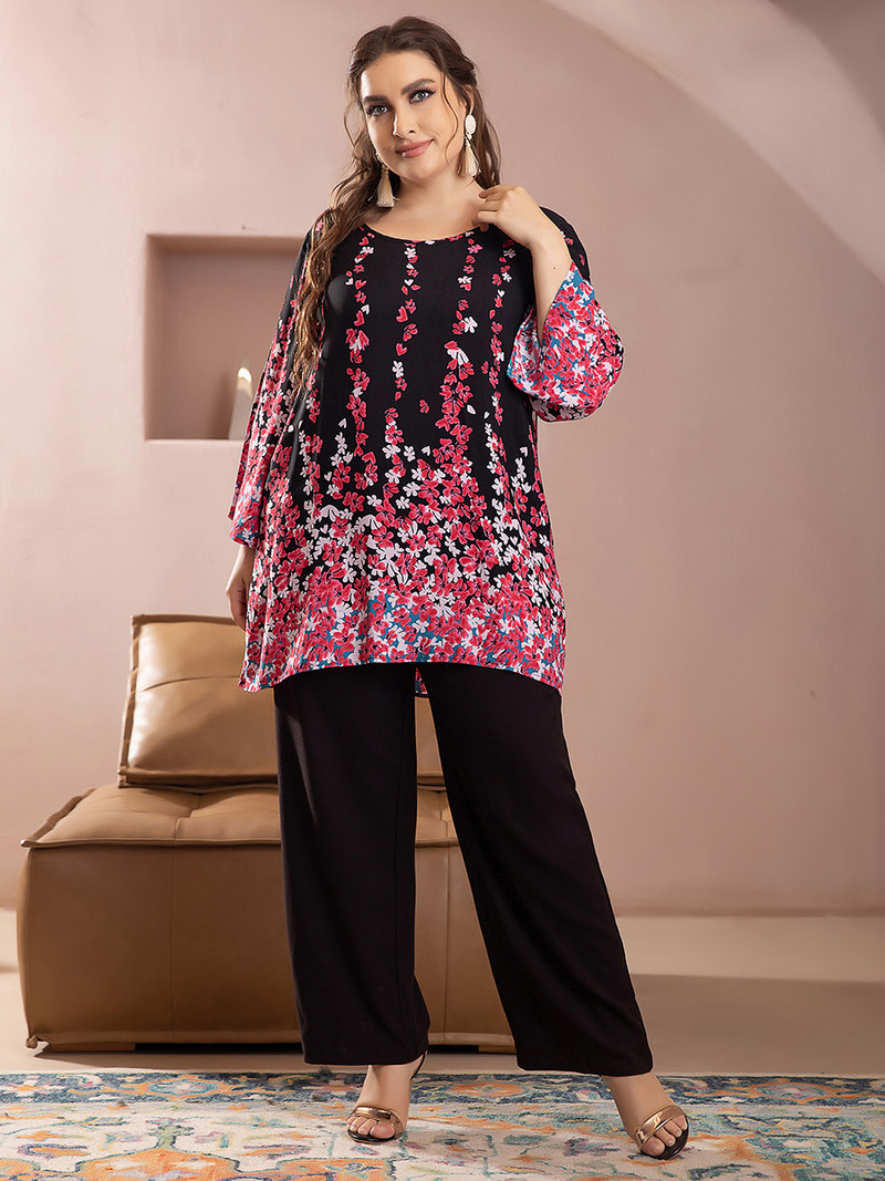 Bluză casual de vară 2022, pentru femei, cu mânecă lungă, imprimeu floral, bluză Casaul, tricou, largi, topuri supradimensionate, îmbrăcăminte pentru femei de dimensiuni mari