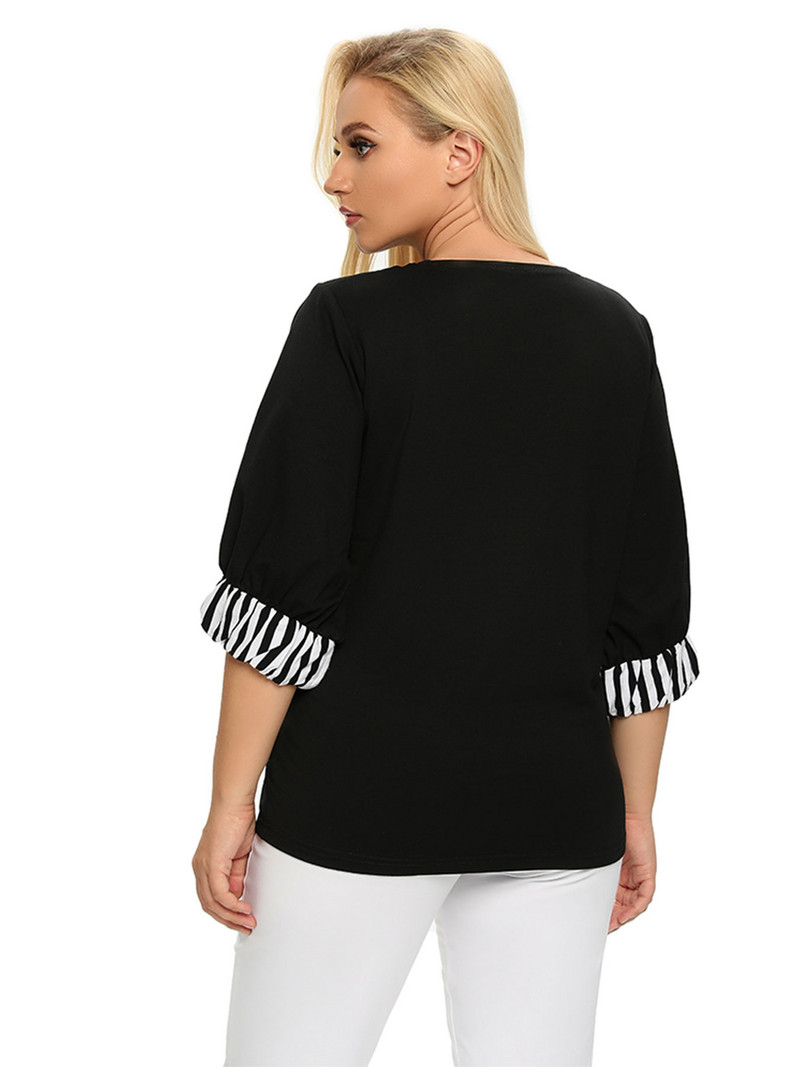 Pulover de mărime mare pentru femei Pulover șic de primăvară elegant pentru femei dolofane Pulover de modă din bumbac