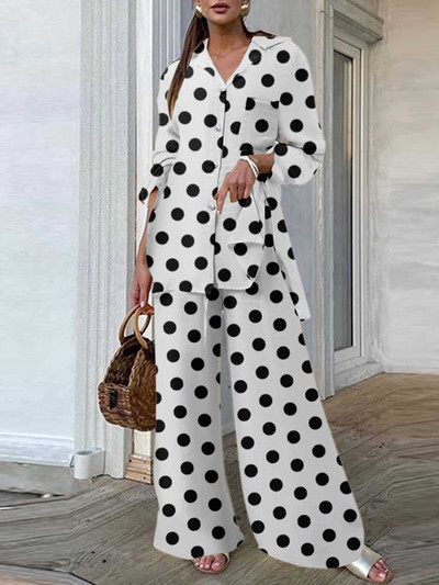 Madingi moteriški kelnių rinkiniai leopardo raštais ZANZEA laisvalaikio laisvi viršutiniai ir kelnių komplektai 2023 m. rudens plačiomis kojomis laisvalaikio dviejų dalių rinkiniai