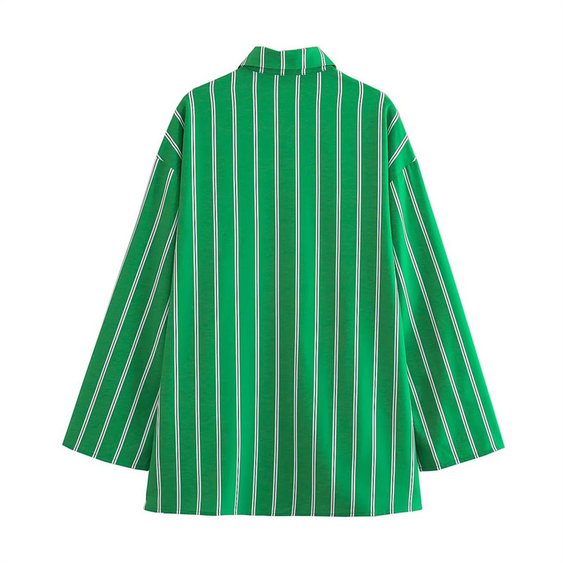 UNIZERA2023 Nová dámska súprava s pruhovaným golierom, dlhým rukávom a potlačou, rovnými nohavicami