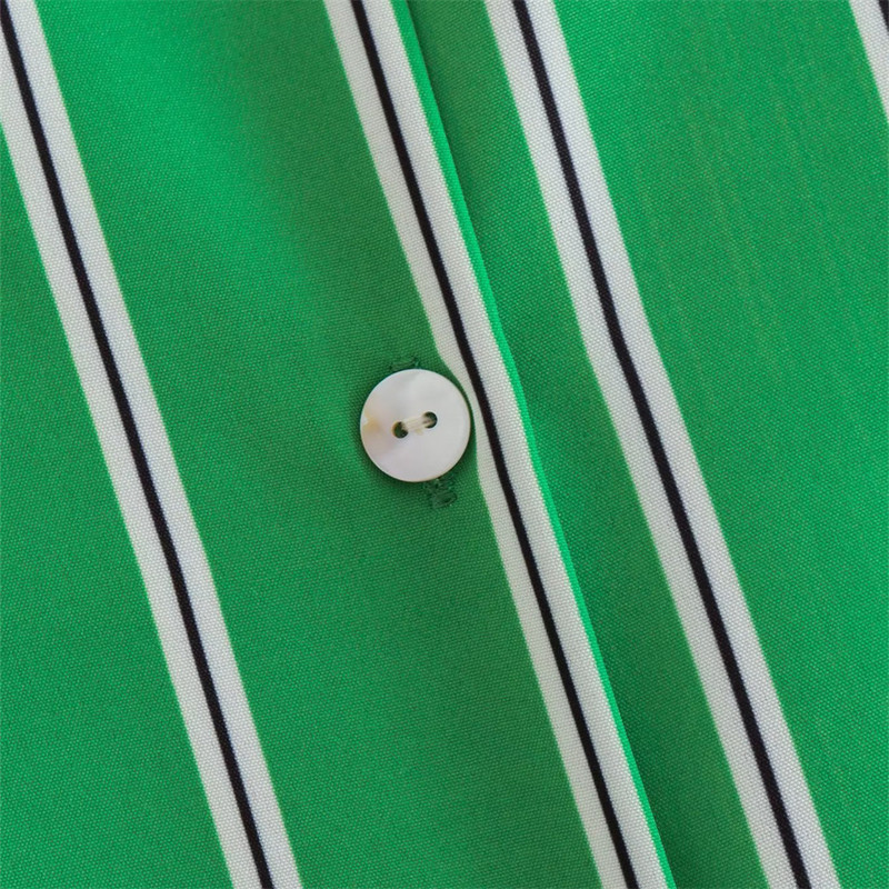 UNIZERA2023 Nová dámska súprava s pruhovaným golierom, dlhým rukávom a potlačou, rovnými nohavicami