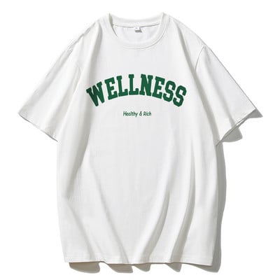 Blessyuki Trendy letné tričká s grafikou a písmenami pre ženy, letné kórejské tričká s krátkym rukávom a výstrihom do V, dámske plus veľkosti, 100% bavlna, základné topy