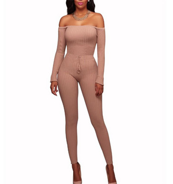 Μοντέρνα σέξι γυναικεία νυχτερινά Shop Flat Pants Jumpsuits Street Trendy jumpsuits με ώμους υψηλής ελαστικότητας για την άνοιξη και το φθινόπωρο