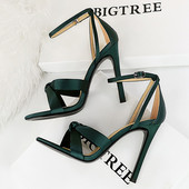 Dámske letné sandále BIGTREE, vysoké podpätky, 11 cm, saténové, dámske lodičky, sexy, vysoké podpätky, duté, dámske sandále