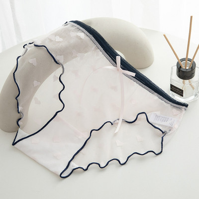 Žensko donje rublje s čipkom Prozirne seksi gaćice Temptation Gaćice niskog struka Vrpca L-XL uzorka Gaćice Ženske gaćice