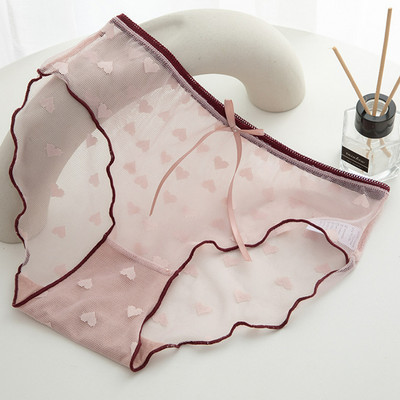 Žensko donje rublje s čipkom Prozirne seksi gaćice Temptation Gaćice niskog struka Vrpca L-XL uzorka Gaćice Ženske gaćice