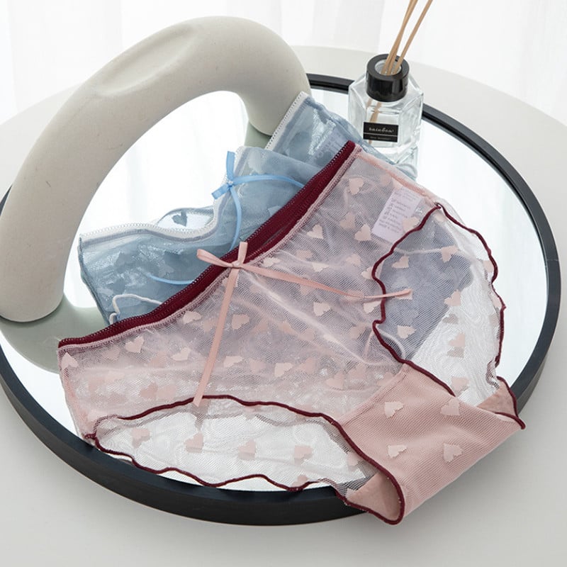 Žensko donje rublje s čipkom Prozirne seksi gaćice Temptation Gaćice niskog struka Vrpca L-XL uzorka Gaćice Ženske gaćice