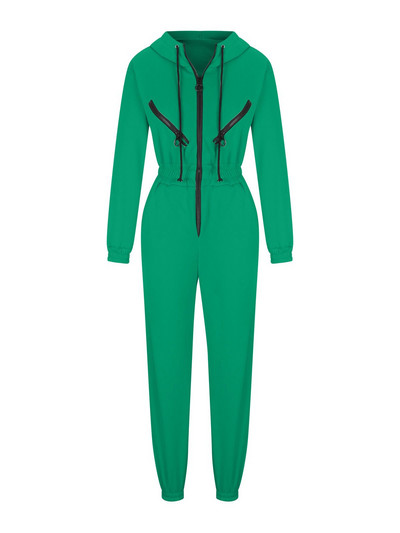 Kombinezonai Moteriški Kombinezonas su gobtuvu Moteriškas Elegantiškas ilgomis rankovėmis vientisas apranga Šiltas šliaužtinukas Moteriškas su užtrauktuku kišeninis žaidimų kostiumas žieminis