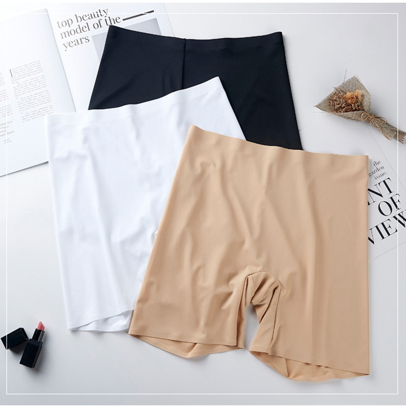 Nové letné tenké dámske bezpečnostné šortky veľkej veľkosti, ľadovo hodvábne, chladné, vysoko elastické, plus veľkosť, bezpečnostné nohavice, šortky pod sukňu