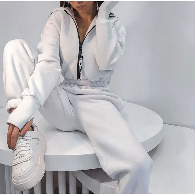 Ženska trenirka Flis kombinezoni s kapuljačom Široke majice s kapuljačom Ženski kombinezon Jesen Zima 2023 Ležerni topli ženski sportski kombinezon