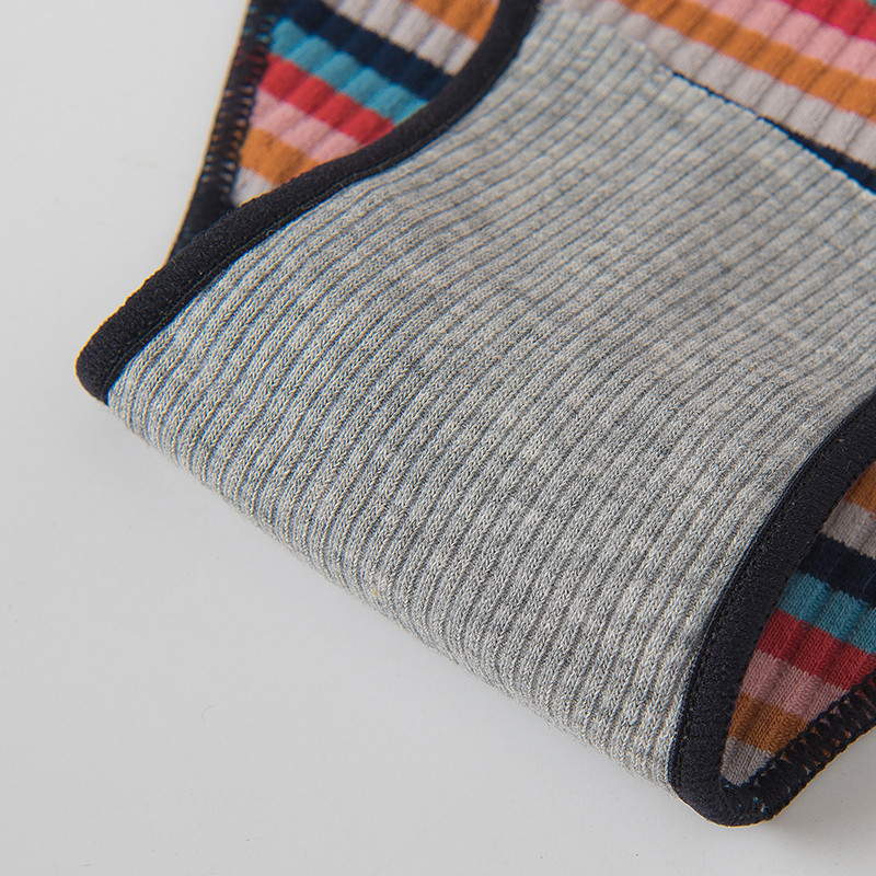 3 ks/sada dámskych bavlnených nohavičiek s nízkym pásom, sexi farebných dúhových pruhovaných nohavičiek pre dievčatá, roztomilé nohavičky NK606