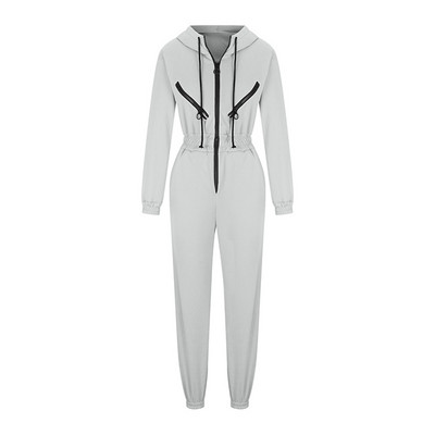 Jesen Zima Ženski ležerni kombinezoni Samostojeći ovratnik Dugi rukavi Jednodijelni kombinezon Ženski kombinezon S džepnim zatvaračem