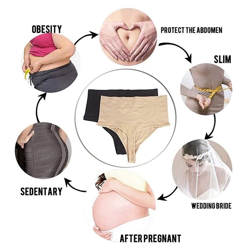 Tummy Control Femei cu talie înaltă Thong Body Shaper Butt Lifter Shapewear Lenjerie de corp see through chiloți
