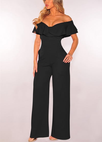 Seksi ženski kombinezon s volanima Hlače za večernje koktele Klubska odjeća