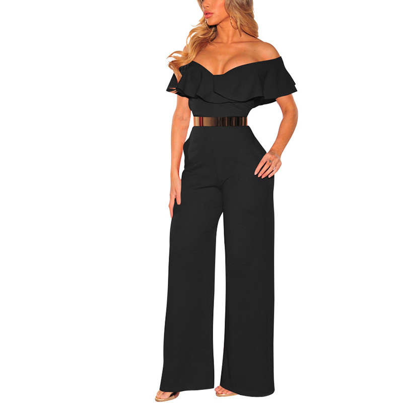 Seksi ženski kombinezon s volanima Hlače za večernje koktele Klubska odjeća