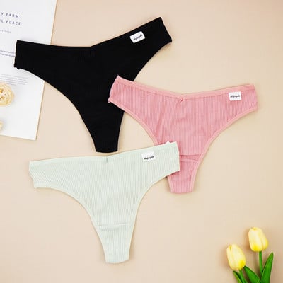 Lenjerie de corp sexy Chiloți Doamnelor Decoltate Thong Bumbac G String Femei Sex Sport Tanga Thread Pantaloni scurti respirabili 3 buc/loturi
