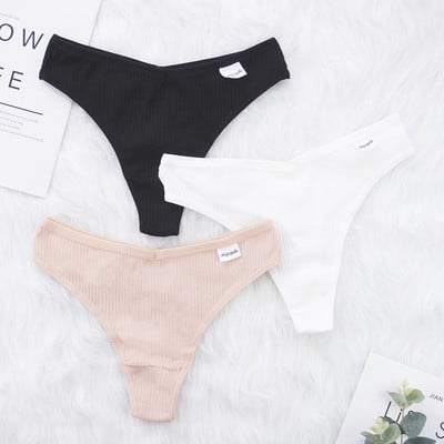 Lenjerie de corp sexy Chiloți Doamnelor Decoltate Thong Bumbac G String Femei Sex Sport Tanga Thread Pantaloni scurti respirabili 3 buc/loturi
