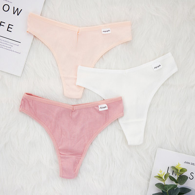 Lenjerie de corp sexy Chiloți Doamnelor Decoltate Thong Bumbac G String Femei Sex Sport Tanga Thread Pantaloni scurti respirabili 3 buc/loturi