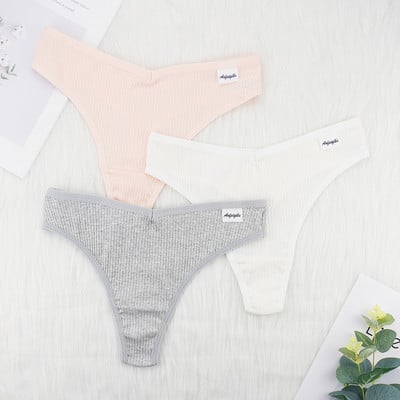 Lenjerie de corp sexy Chiloți Doamnelor Decoltate Thong Bumbac G String Femei Sex Sport Tanga Thread Pantaloni scurti respirabili 3 buc/loturi