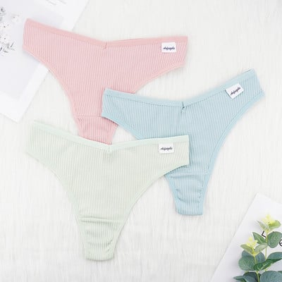 Lenjerie de corp sexy Chiloți Doamnelor Decoltate Thong Bumbac G String Femei Sex Sport Tanga Thread Pantaloni scurti respirabili 3 buc/loturi