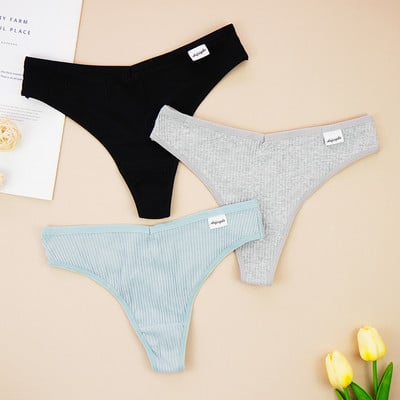 Lenjerie de corp sexy Chiloți Doamnelor Decoltate Thong Bumbac G String Femei Sex Sport Tanga Thread Pantaloni scurti respirabili 3 buc/loturi