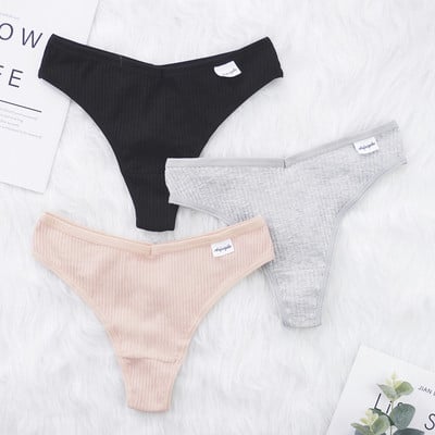 Lenjerie de corp sexy Chiloți Doamnelor Decoltate Thong Bumbac G String Femei Sex Sport Tanga Thread Pantaloni scurti respirabili 3 buc/loturi