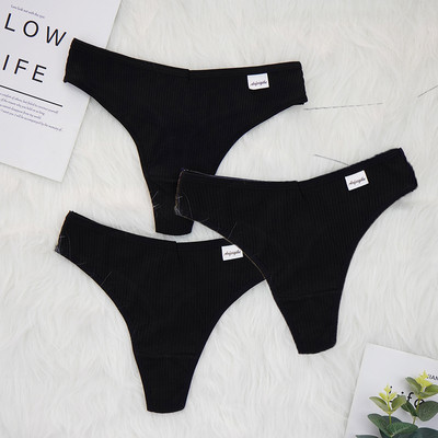Lenjerie de corp sexy Chiloți Doamnelor Decoltate Thong Bumbac G String Femei Sex Sport Tanga Thread Pantaloni scurti respirabili 3 buc/loturi