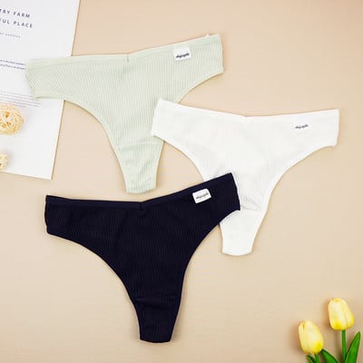 Lenjerie de corp sexy Chiloți Doamnelor Decoltate Thong Bumbac G String Femei Sex Sport Tanga Thread Pantaloni scurti respirabili 3 buc/loturi