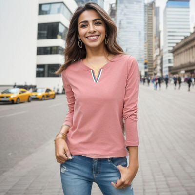 2023 Tricou 100% bumbac cu decolteu în V pentru femei, la modă de toamnă, cu mâneci lungi, tricou de dimensiuni mari, bluză pentru femei, în stil coreean