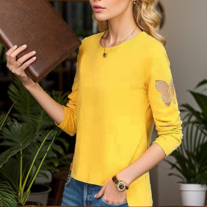 2023 100% bavlnené tričko pre ženy, jarná móda s dlhým rukávom, dámske tričko s výstrihom do O-krku, voľné dámske košele v európskom štýle