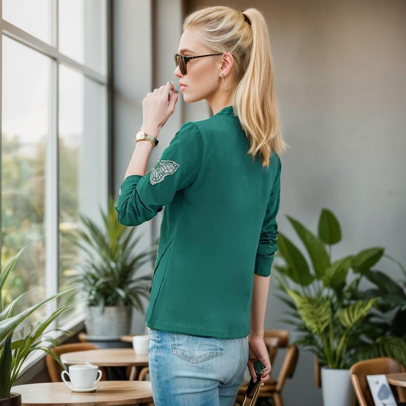 2023 100% bavlnené tričko pre ženy, jarná móda s dlhým rukávom, dámske tričko s výstrihom do O-krku, voľné dámske košele v európskom štýle