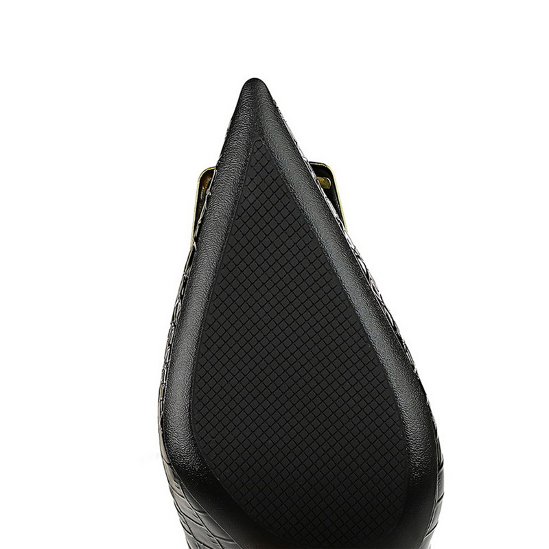 2023. Ženske cipele s visokom petom od 10 cm, šiljati vrh, metalna kopča, zelene pete, ženske zmijolike metalne kožne cipele za noćni klub