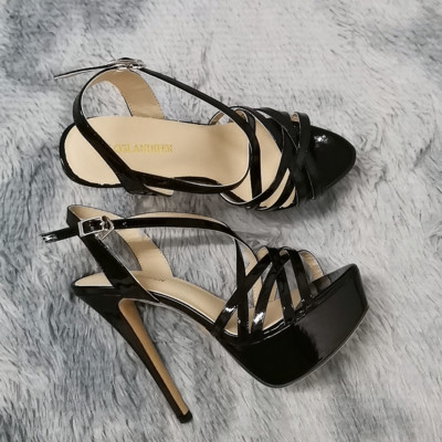 NOVÉ Dámske sandále, sexy, platforma, vysoké podpätky, sandále s remienkom na členku, otvorená špička, gladiátorské spoločenské šaty, dámske topánky, plus veľkosť