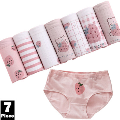 7Pcs/Lot Žensko donje rublje Pamučne gaćice s crtanim motivima Prozračne gaćice Djevojačke mekane gaćice Intimno rublje za žene Seksi donje rublje