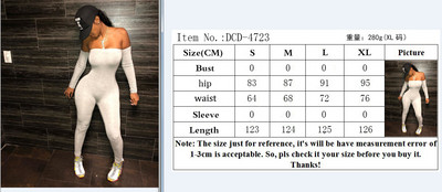 Ženske seksi kombinezone s otvorenim ramenima, jednobojne, uske tajice, dugih rukava, rastezljivi modni jednobojni kombinezon